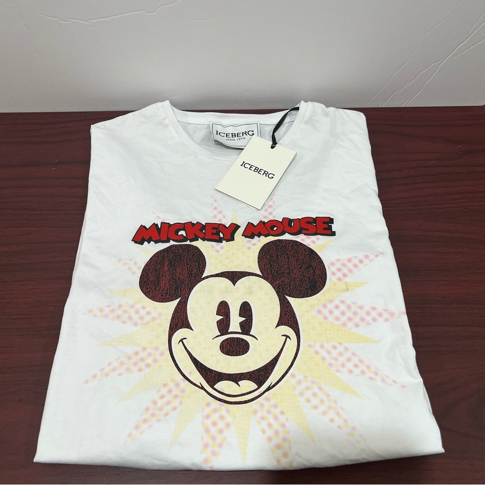 Iceberg, Mickey Mouse T Shirt, White